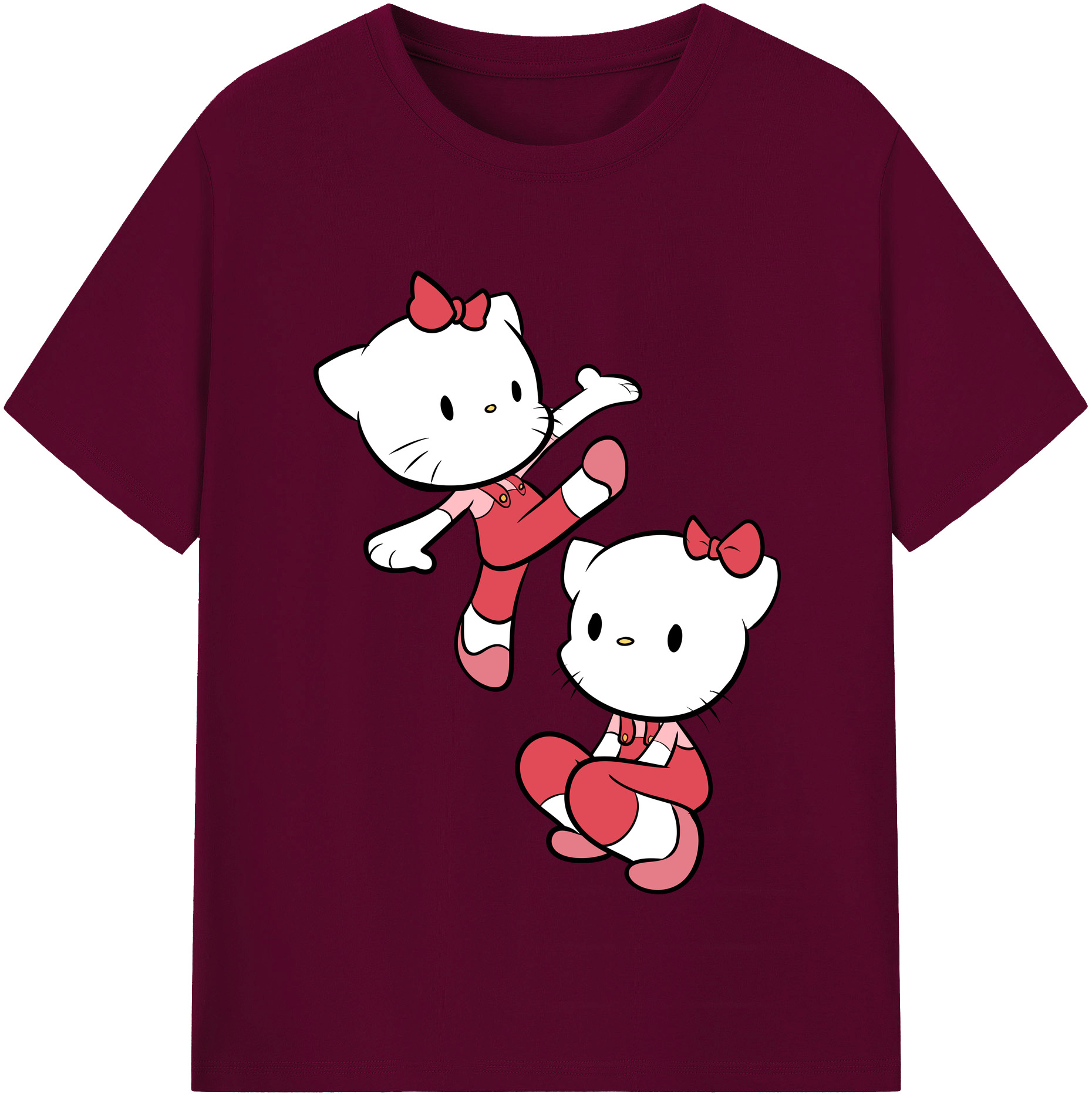 （画像用） Hello Kitty ハローキティ レディースカジュアルプリントTシャツ（綿100％）